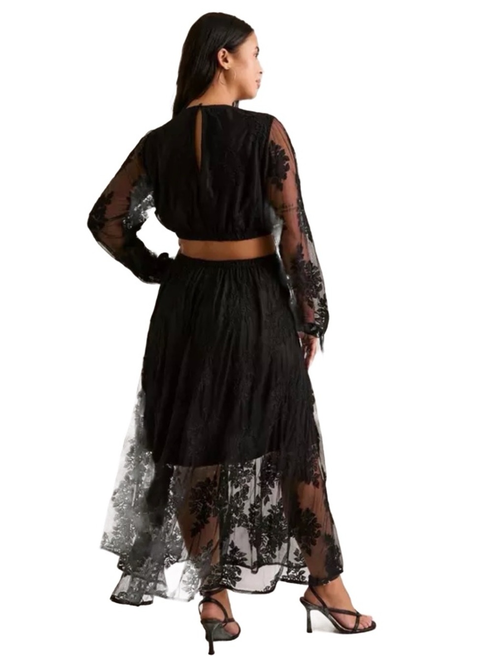 torrid Black Sheer Lace Maxi Dress - Picture 2 of 4